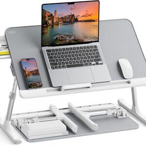 Laptop Bed Tray Table, Adjustable PVC Leather Laptop Bed Table, Portable Standin